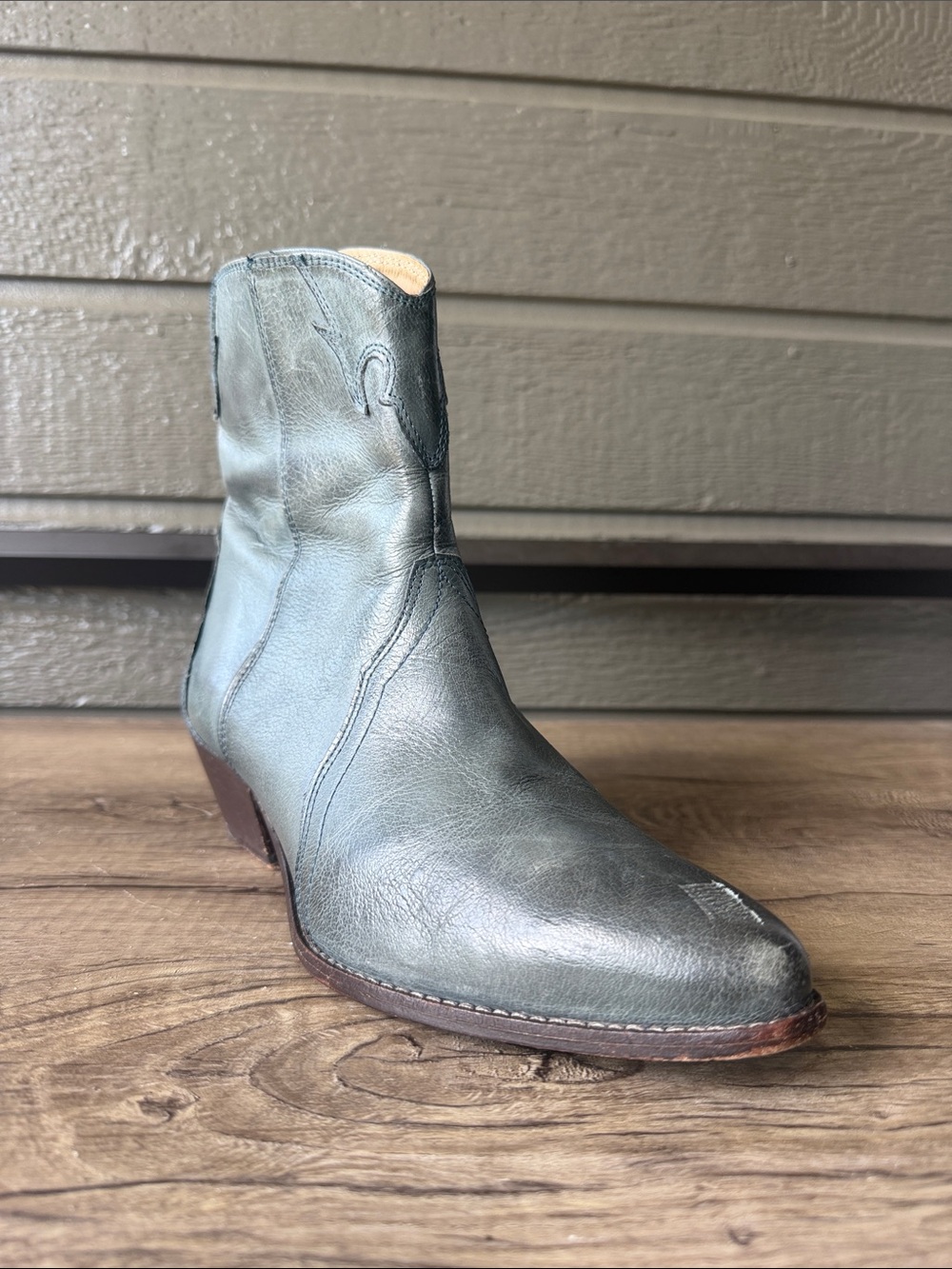 Free People Women’s Western Ankle Boots in Slate Gray Leather size 39/US 8.5
